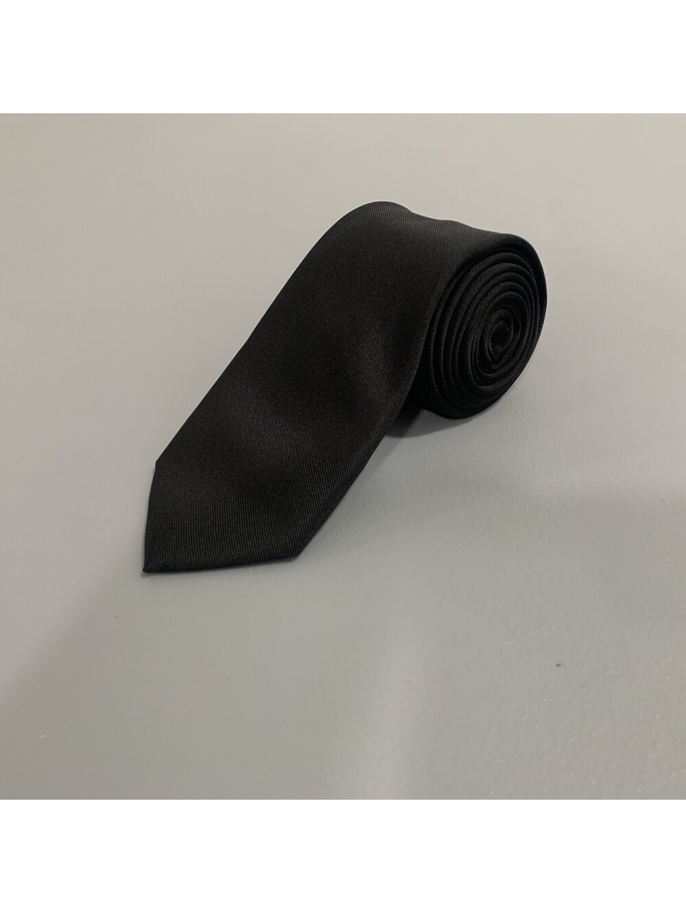 Chaps Boy's Black Solid Skinny Tie
